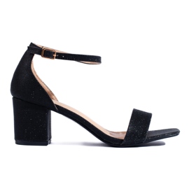 Schwarze Shelovet-Sandalen mit Absatz