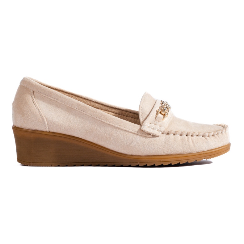 Beige Wildleder-Keilschuhe von Shelovet