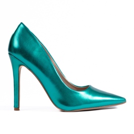 Metallic-grüne High-Heel-Pumps von Shelovet