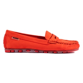 Orangefarbene Wildleder-Loafer für Damen von Shelovet