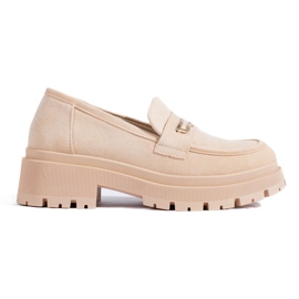 Beige Wildleder-Loafer für Damen von Shelovet