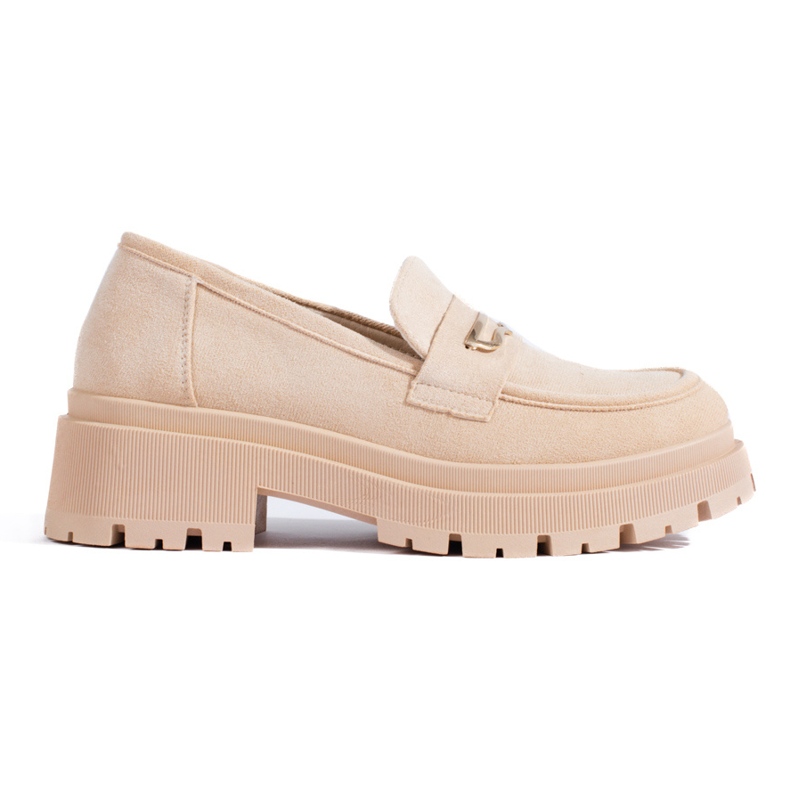 Beige Wildleder-Loafer für Damen von Shelovet