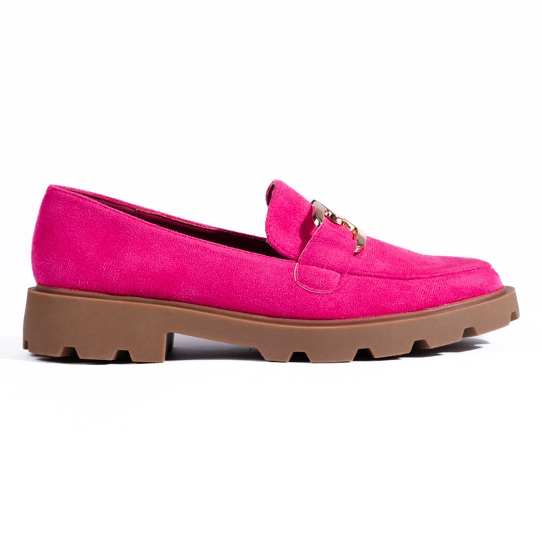 Wildleder-Brogues mit Kette Shelovet Fuchsia rosa