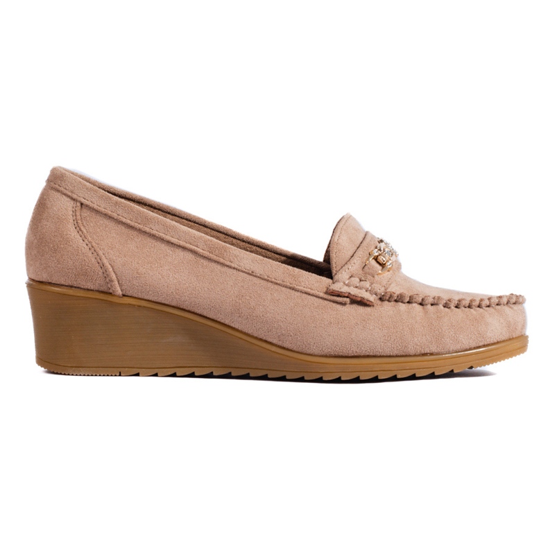 Beige Wildleder-Keilschuhe von Shelovet