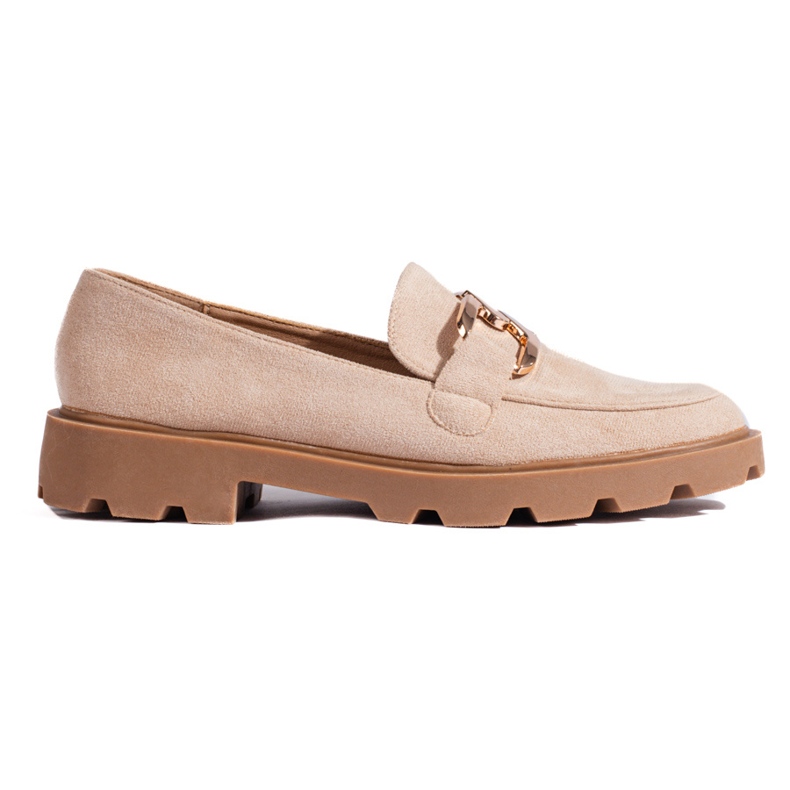 Beige Wildlederschuhe mit Kette von Shelovet