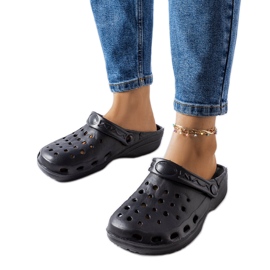 Schwarze geschlossene Hausschuhe aus Schaumstoff von Kleist