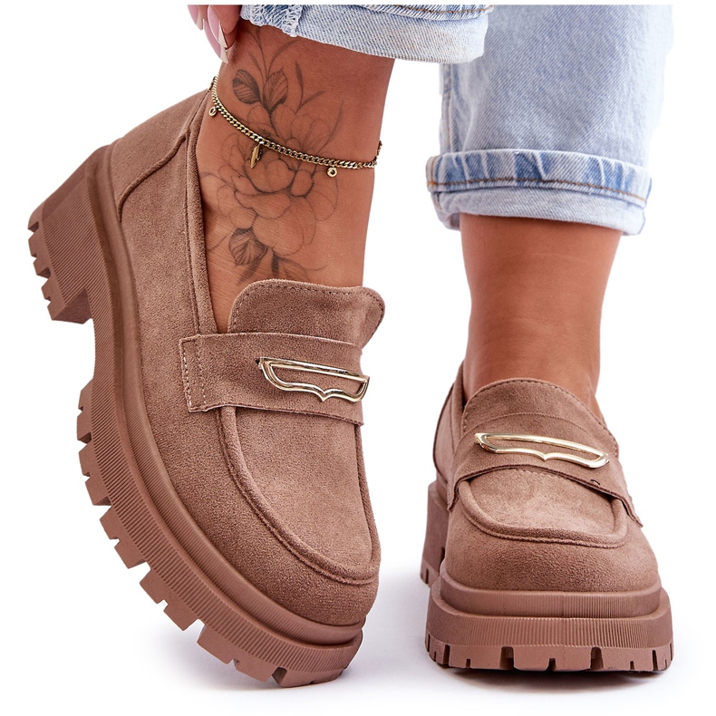 PS1 Damen-Slipper aus Wildleder in Dunkelbeige Pure Love