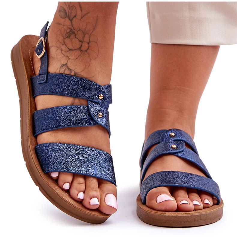 PG1 Damen-Sandalen mit Glitzer, Blau, Catalia