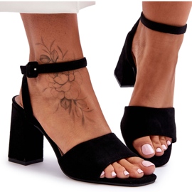 Harriet schwarze Wildleder-Sandalen mit hohem Absatz