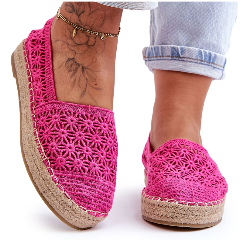 PG1 Durchbrochene Espadrilles für Damen Pink One Lover rosa