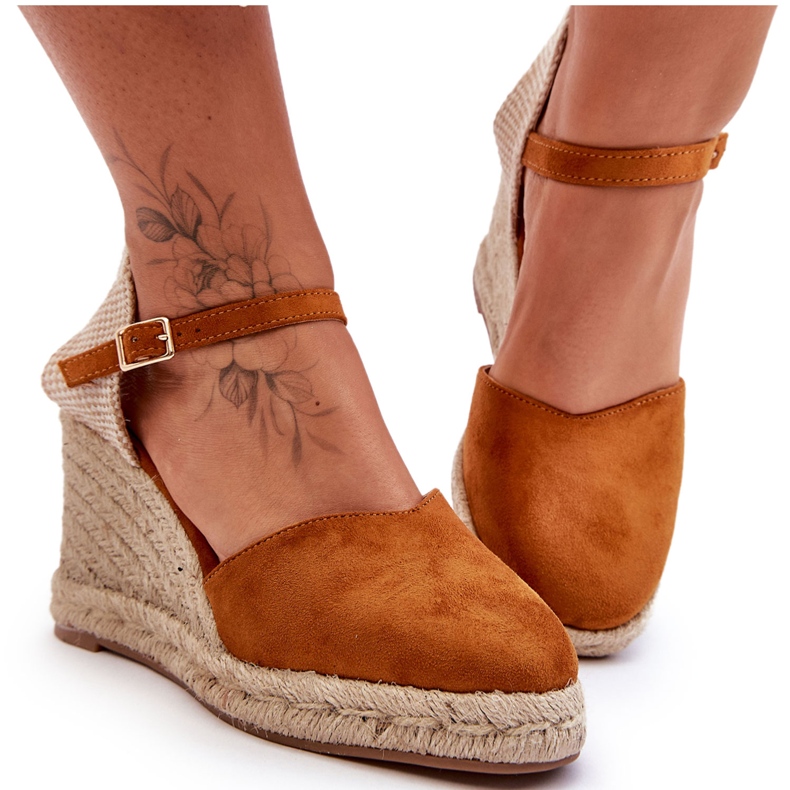 Wildleder-Keilsandalen Braun Selfoss