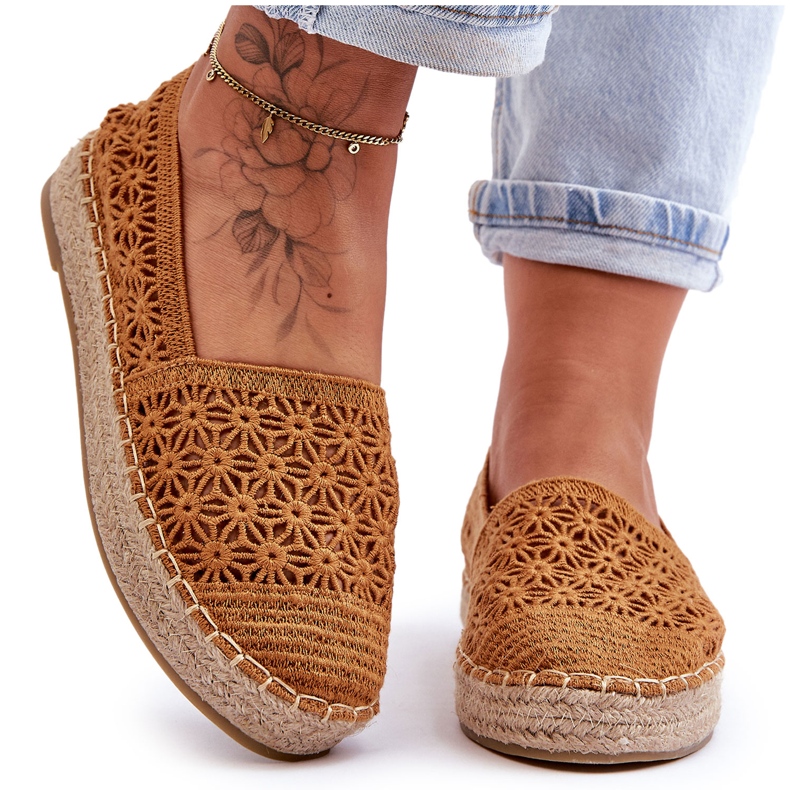 PG1 Durchbrochene Espadrilles für Damen von Camel One Lover braun
