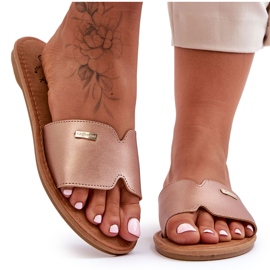 Bequeme flache Damen-Heels in Pink Gold Coraline golden