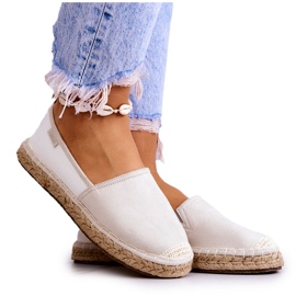 Klassische Espadrilles für Damen Big Star JJ274951 Weiß und Grau