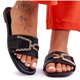 Beeindruckende, verzierte Hausschuhe in klassischem Schwarz für Damen