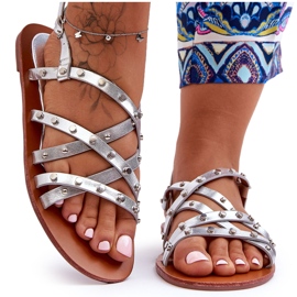 Damensandalen Silber Alemona