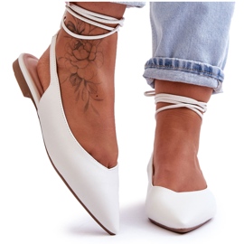 PG1 Damen-Ballerinas zum Schnüren Weiß Lilly Ann