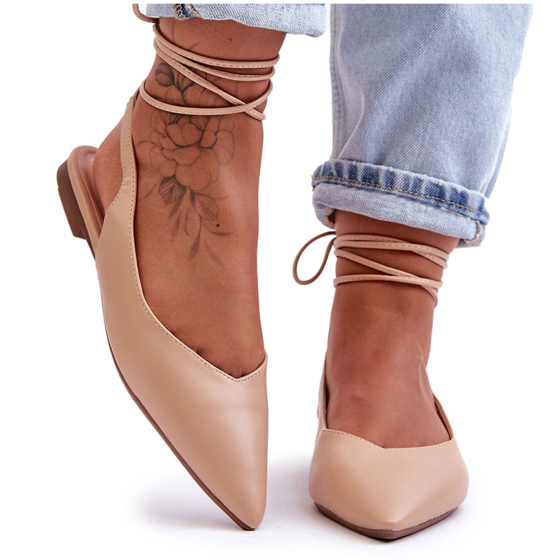 PG1 Damen-Ballerina zum Schnüren, nackt, Lilly Ann beige