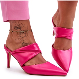 Leder-Flip-Flops Fuchsia Aveline rosa