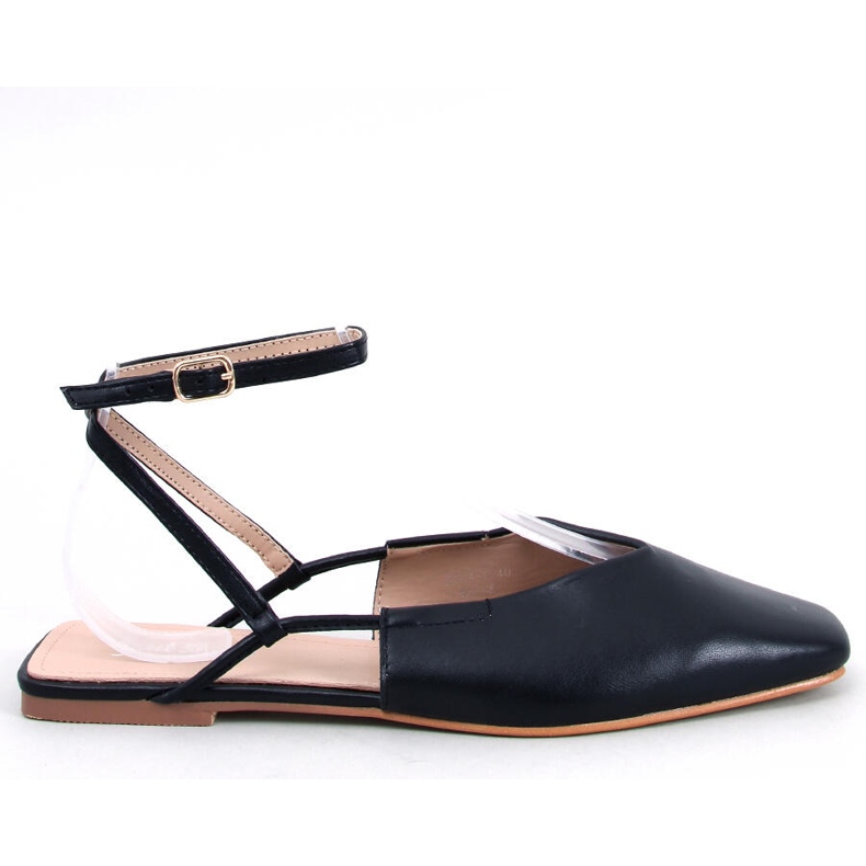 Ballerinas mit offenem Absatz von Gianna Black schwarz