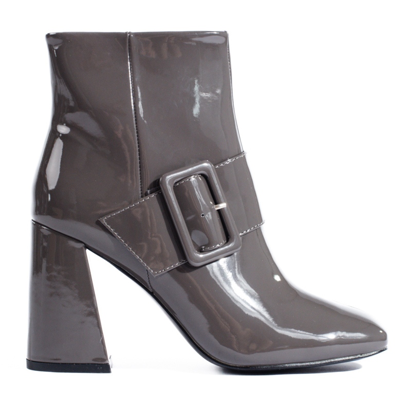 Graue Lackstiefel mit Absatz von Shelovet