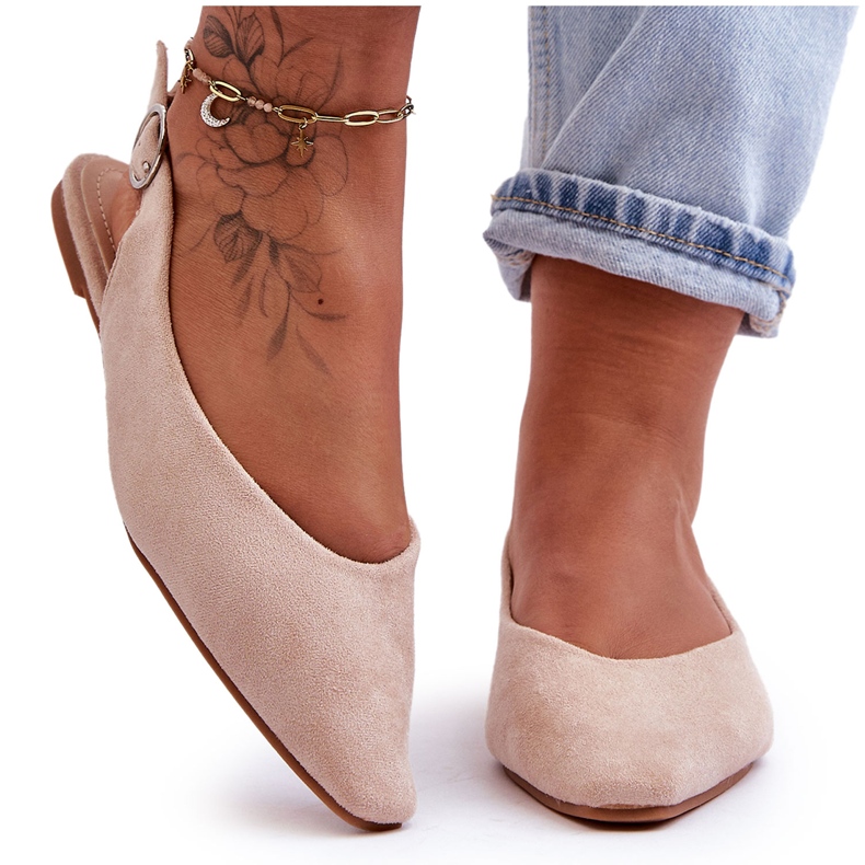 PS1 Beige Wildleder-Ballerinas von Kenra für Damen