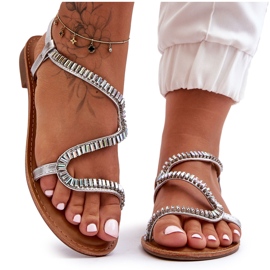 Hayen Silver Damen-Slip-on-Sandalen mit Verzierungen silber-