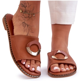 Braune Sherry-Hausschuhe für Damen