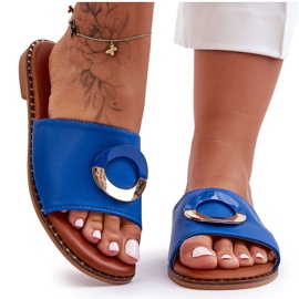 Blaue Sherry-Hausschuhe für Damen