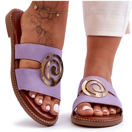 Modische Hausschuhe mit Spiegeldekoration, lila, tiefer Atem violett