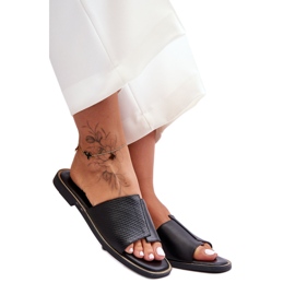 Schwarze Harmony-Lederhausschuhe für Damen