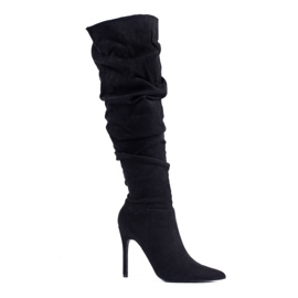 Schwarze Wildlederstiefel für Damen von Shelovet