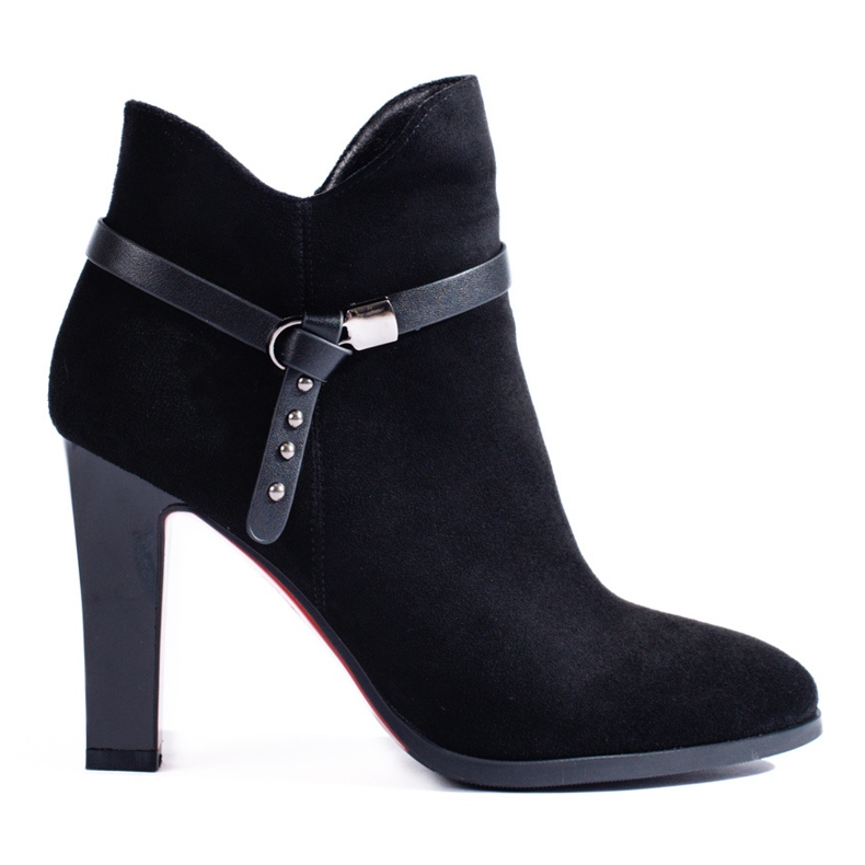 Shelovet Wildlederstiefel mit Absatz schwarz