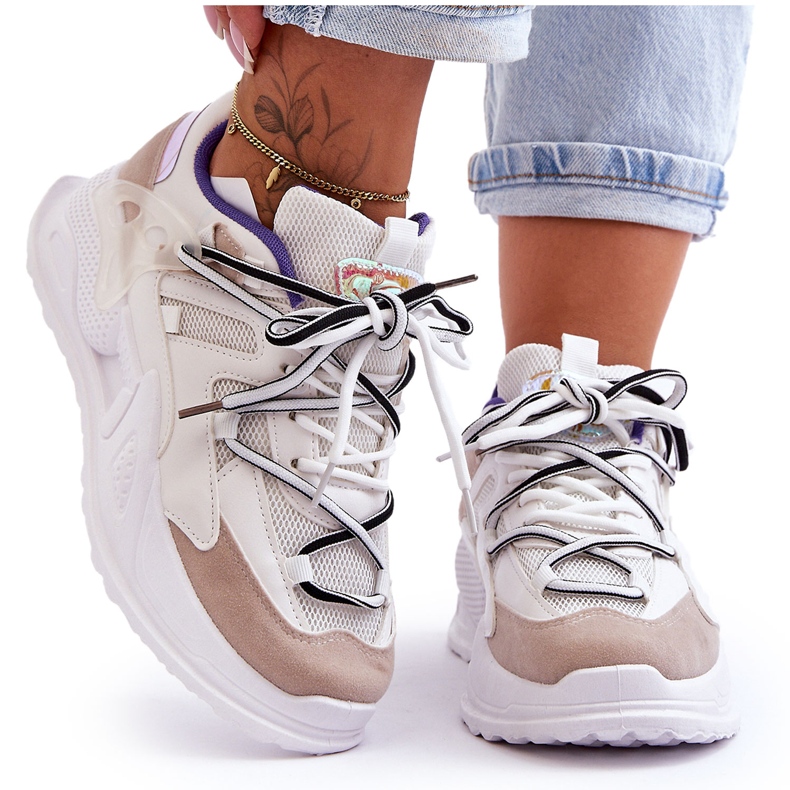 Leder-Plateau-Sportschuhe Weiß Sifel