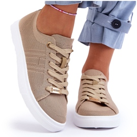 PE1 Damen-Schnürsneaker Beige Etna
