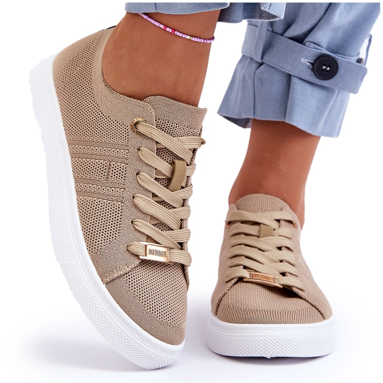 PE1 Damen-Schnürsneaker Beige Etna