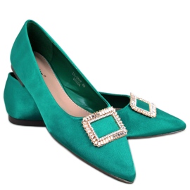 Elegante Ballerinas mit Lorella Green Steinen grün