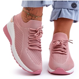 PG1 Stoff-Slip-On-Sportschuhe, rosa Visconti-Keilabsatz