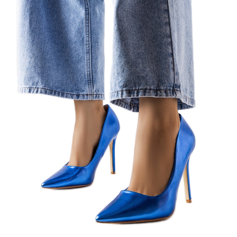Blaue Metallic-Absätze von Delis