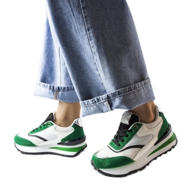 Weiße und grüne Plateau-Sneaker von Doirons