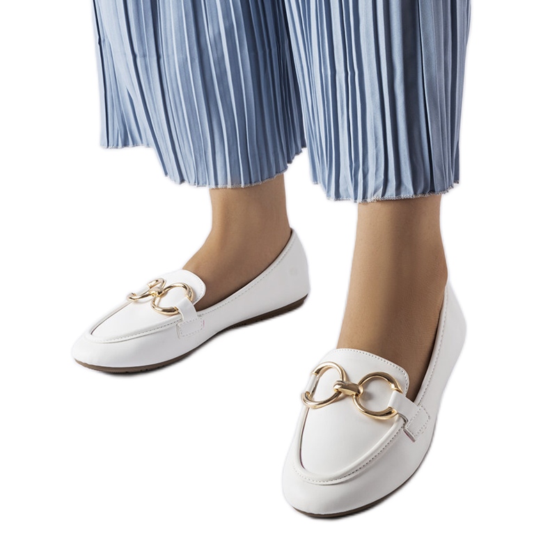 Weiße Couturier-Loafer für Damen