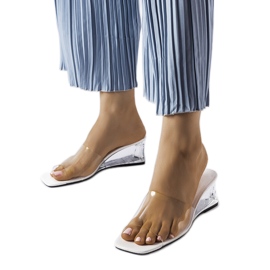 Weiße transparente Keilslider von Wyatt farblos