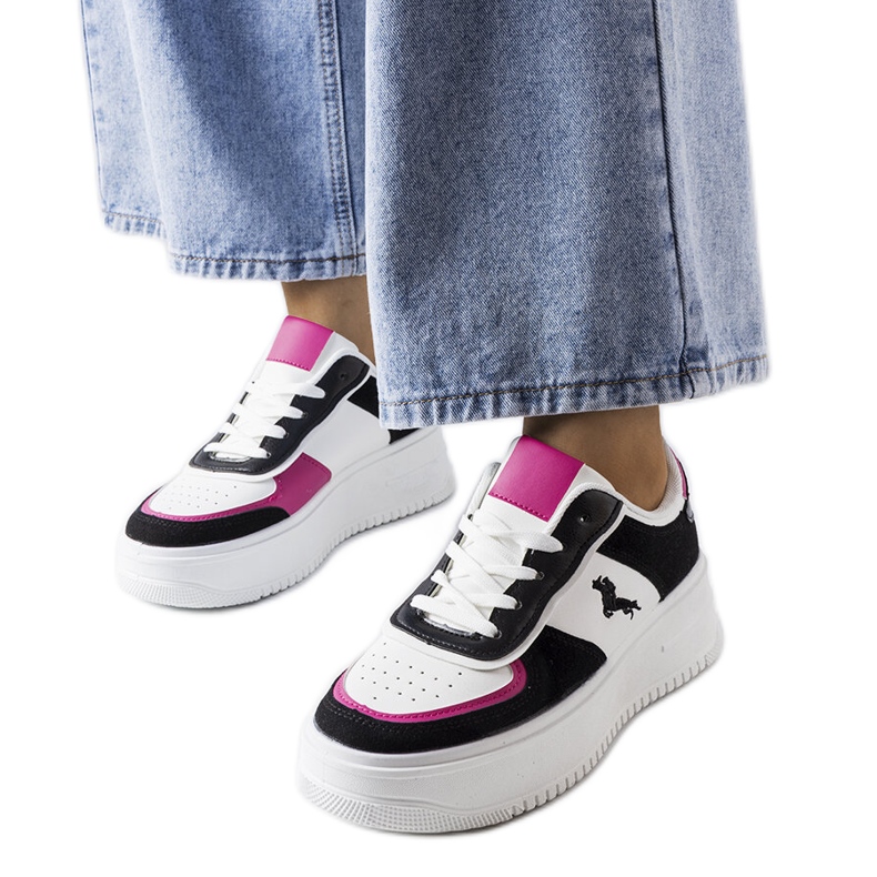 Schwarz-rosa Plateau-Sneaker von Gidle