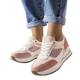 Rosa Sneaker mit gemustertem Einsatz von Genovesee