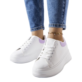 Weiß-lila Plateau-Sneaker von Holante
