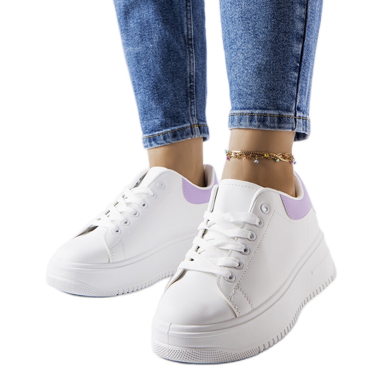 Weiß-lila Plateau-Sneaker von Holante