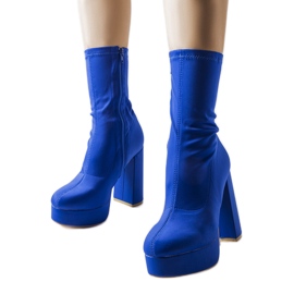 Inna Blaue Satin-Stiefeletten von Glus