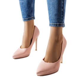 Inna Silje High Heels aus puderrosa Satin