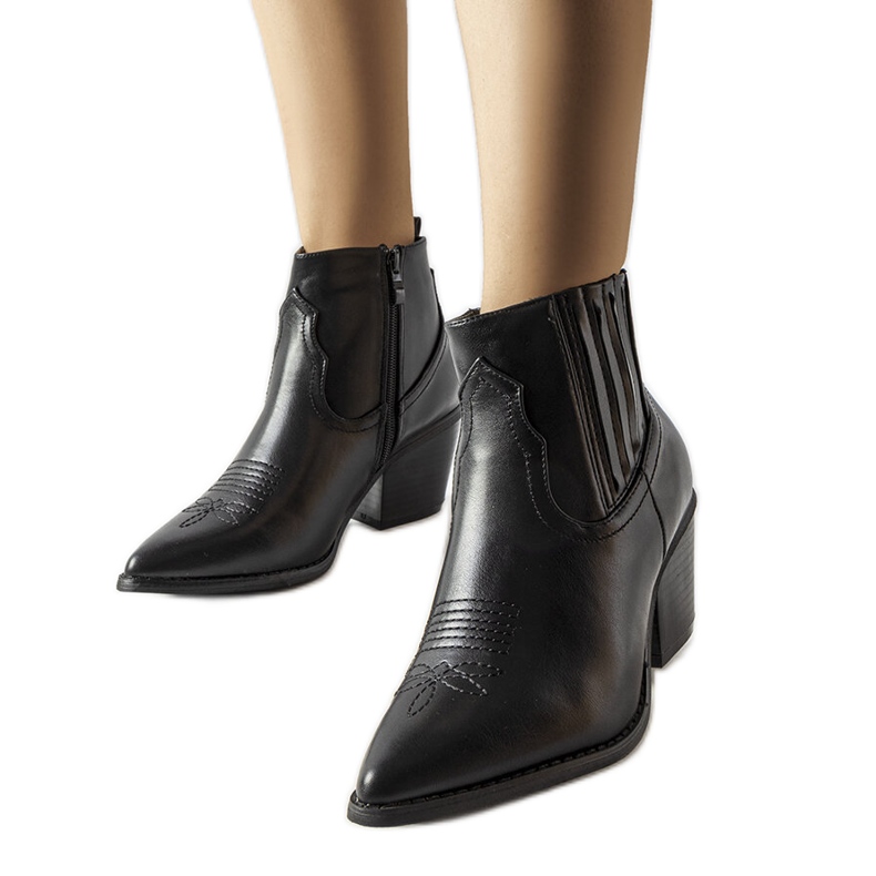 Schwarze klassische Cowboystiefel von Gustav