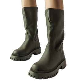 Hollie grüne matte Stiefel